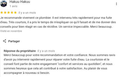 Avis d'un client