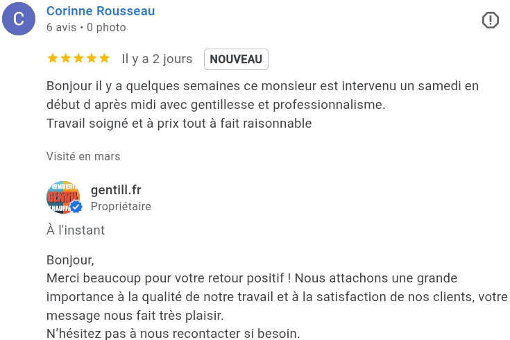 Avis d'un client