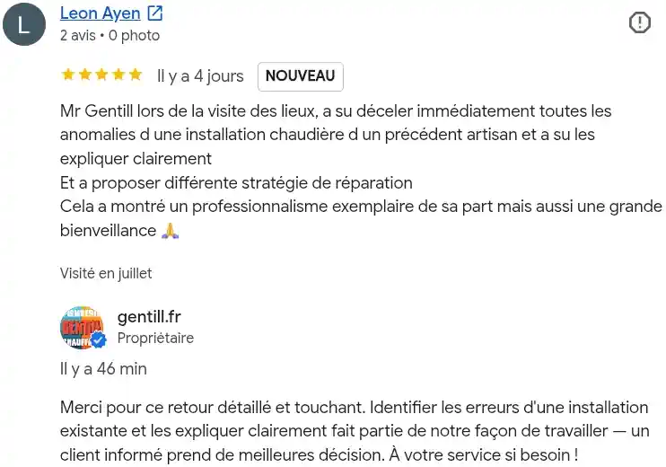 Avis client google